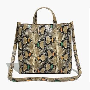 Madewell The Zip-Top Small Transport Crossbody: Snake Embossed Edition